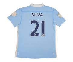Camiseta de SILVA ML del Man City 2013-2014 Segunda Equipacion